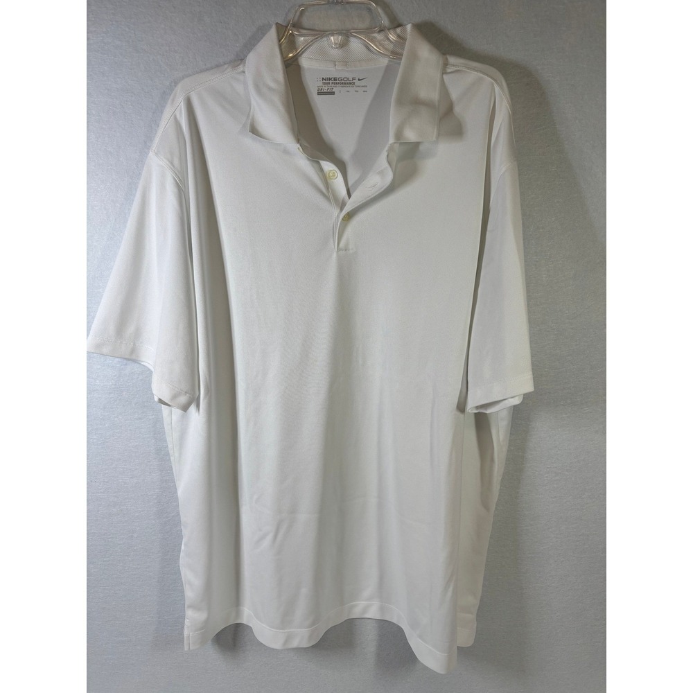 Nike Golf Dri-FIT‎ Tour Performance Polo Men's XXL White Golf Shirt